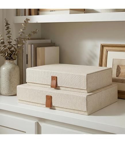Amazon.com: ZICOTO Decorative Storage Boxes with Lids – Set of 2